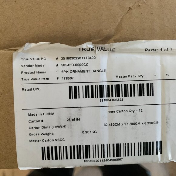 Beaded Ornament Dangling Decorations One box of 12 sets of 6 dangles - Picture 9 of 11